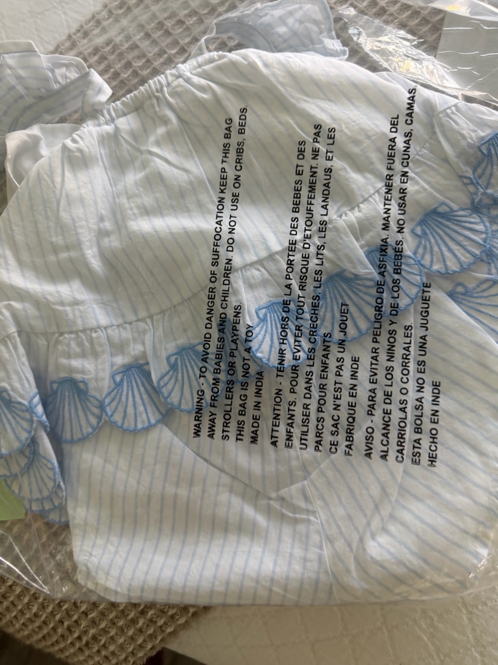 Janie and Jack girls 3 to 6 month seashell two-piece outfit blue new package